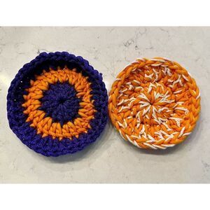 2 NEW Sparkly Halloween Scrubbies Orange Purple Kitchen Washcloth Fast Ship